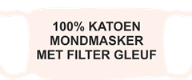 100% KATOEN  MONDMASKER  MET FILTER GLEUF